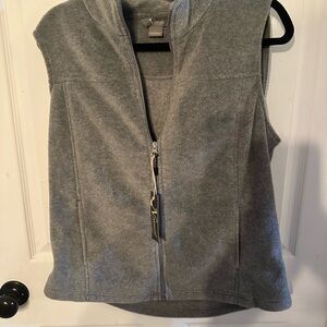 Gray Zip-Up Fleece Vest